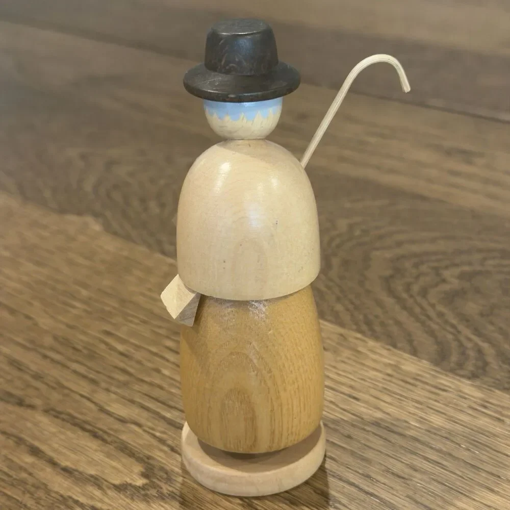 Vtg Erzgebirge RG German Wood Incense Smoker  Shepherd Rauchermann Seiffen 5”
